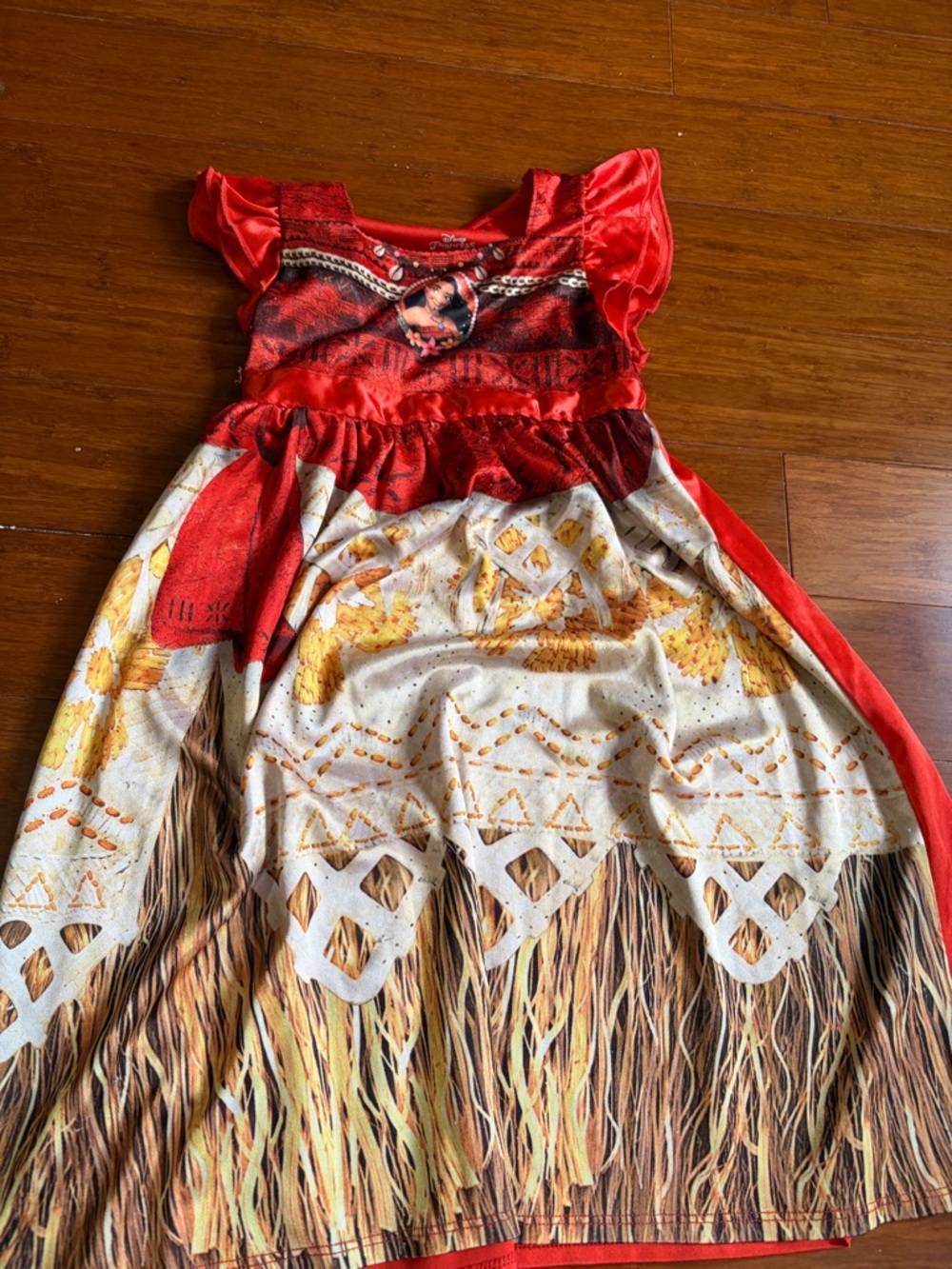 Disney Red and Tan Moana-Inspired Girls' Costume Dress